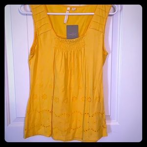 Anthropologie yellow top